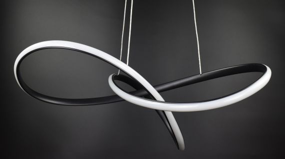 Люстра світлодіодна підвісна LED світильник для квартири на стелю лед 26986 Чорний 40-140х60х60 см. | Зображення 5