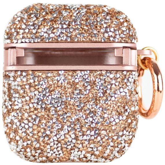 TPU чехол Bling World Rock Diamond для наушников AirPods 1/2 Розовый | Зображення 1