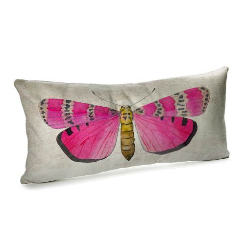 Подушка для дивана бархатная Розовая бабочка 50x24 см (52BP_FLORA011)