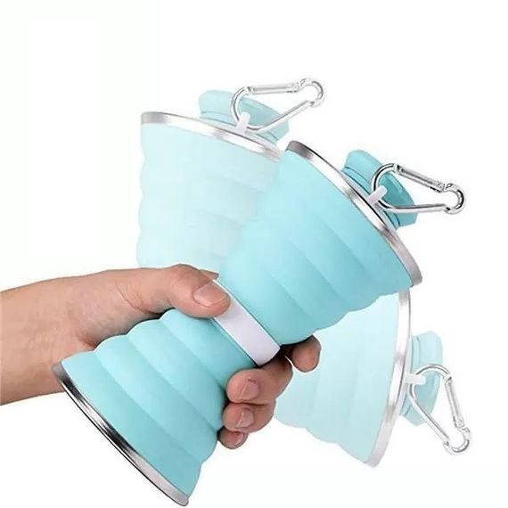 Складная силиконовая бутылка Folding travel water cup, 500 мл | Зображення 2