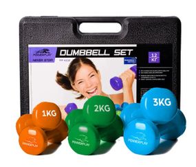 Набір гантелей в кейсі 12 кг. PowerPlay 4118 Fitness Dumbells (2 шт*1 кг, 2 шт*2 кг, 2 шт*3 кг) (PP_4118_12kg)