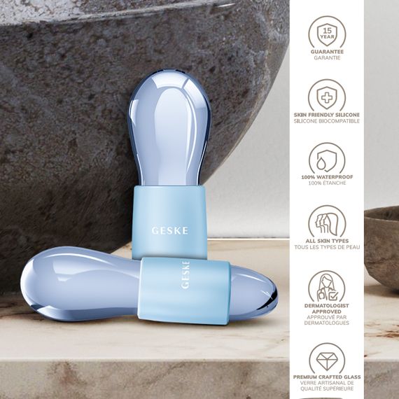 Подвійний масажер для очей GESKE Cool&Warm Duo Eye Massager 7в1 starlight, Блакитний | Зображення 2