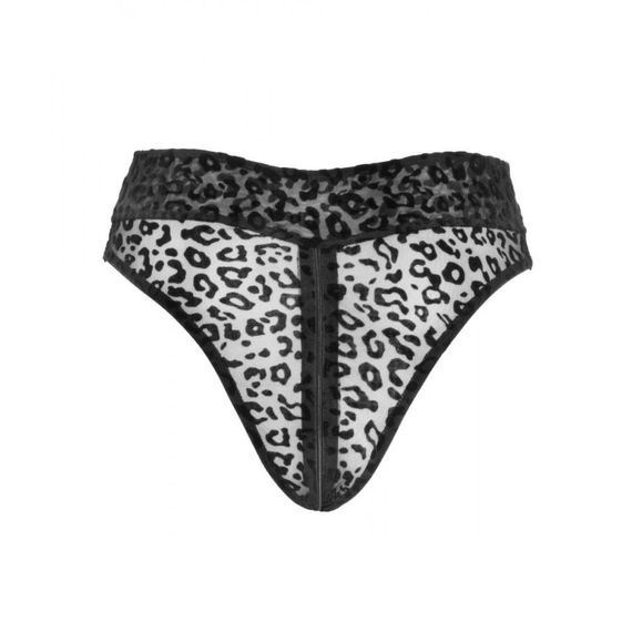 Трусики с замком NOIR Handmade Panties of leopard flock with zipper - размер M sexstyle | Зображення 2