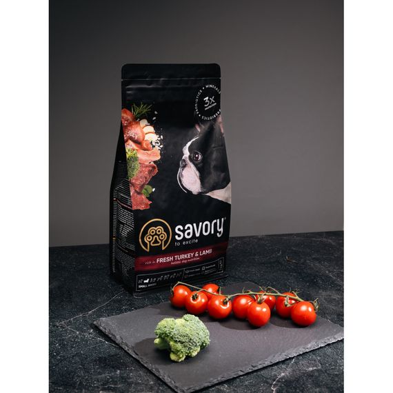 Корм сухий Savory Small Breed rich in Fresh Turkey and Lamb для дорослих собак малих порід зі свіжим ягням та індичкою 1 кг | Зображення 7