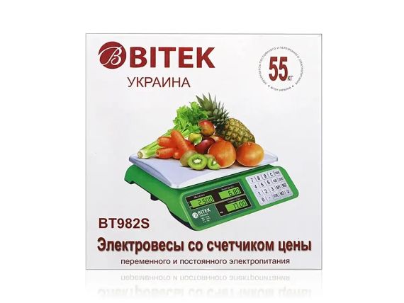 Ваги електронні торгові 55 кг 4 В металеві кнопки BITEK YZ-982S 5 шт 9446 | Зображення 2