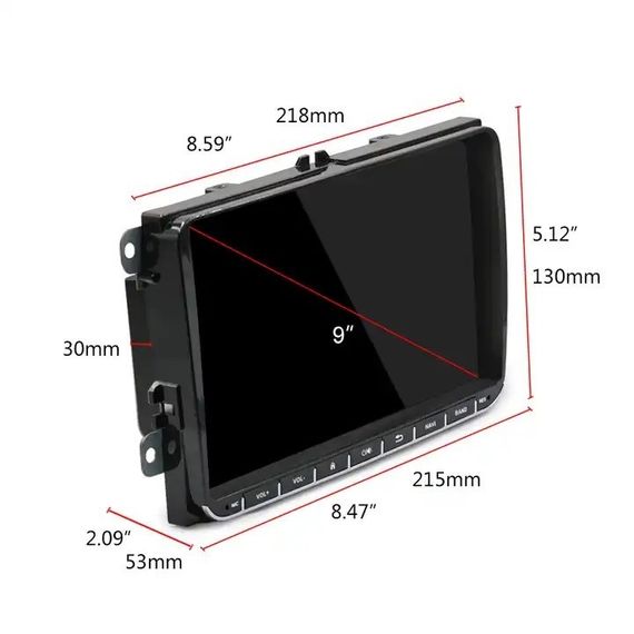 Штатна магнітола Volkswagen 9 UNIVERSAL Android 12 4+32GB з картплей та кольоровими кнопками XPRO 12 чорний (42425-K9021-32GB_6083) | Зображення 7