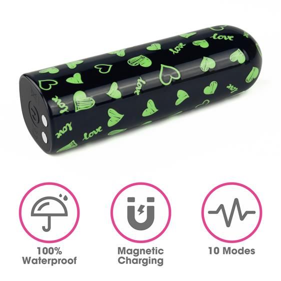 Вібропуля - Rechargeable Glow-in-the-dark Heart Massager | Зображення 1