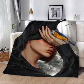 Плед патріотичний 3D Пташка Захисниця 12385 135х160 см