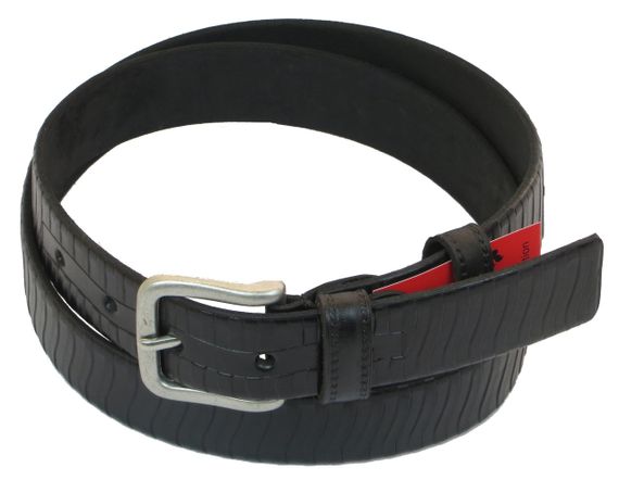 Мужской кожаный ремень под брюки Skipper 1040-35 черный 3,5 см | Зображення 1