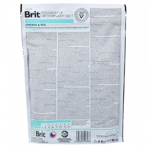 Корм сухий Brit Grain Free VetDiet Cat Struvite для котів з сечокам яною хворобою з куркою та горохом 400 г | Зображення 4