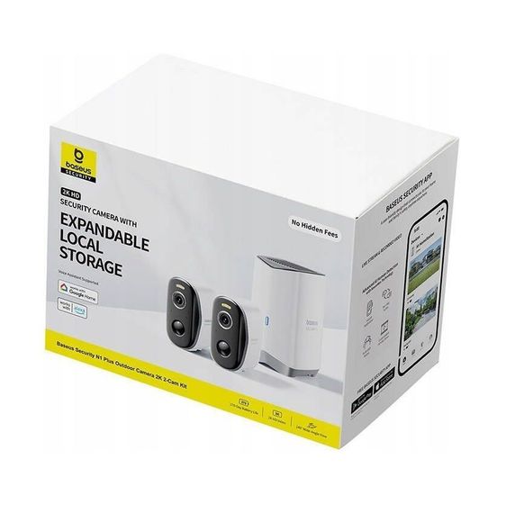 IP-камера відеоспостереження Baseus Security N1 Plus Outdoor Camera 2K 2-Cam Kit White EU | Зображення 1