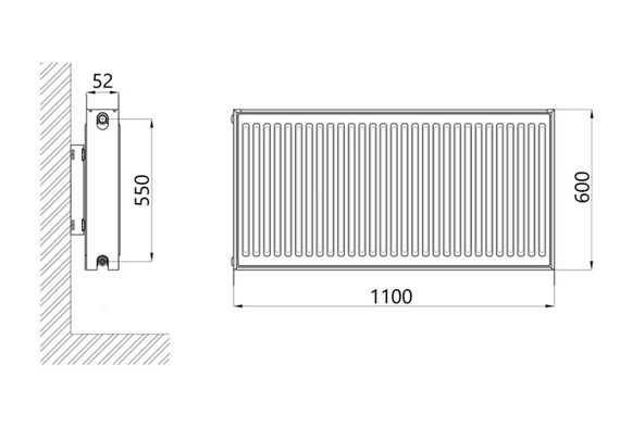 Радіатор сталевий Thermo Alliance IMAS 11 тип 600x1100 мм бічне підключення (TAI116001100K) | Зображення 1