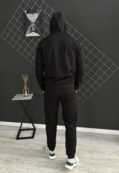 Демісезонний спортивний костюм TNF чорна кофта на змійці + чорні штани (двонитка) RD113/RD118 | Зображення 6