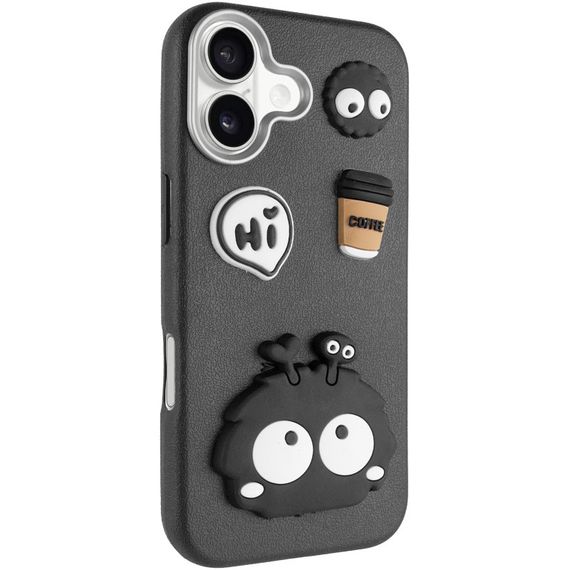Чохол TPU Leather Toys для Apple iPhone 16 (6.1") Monster / Black