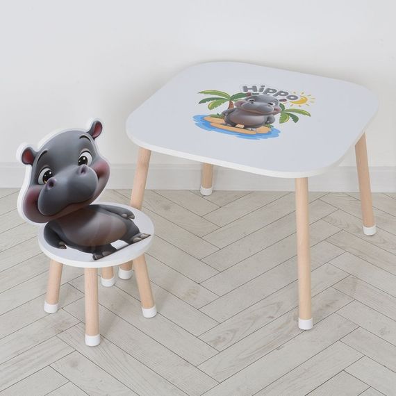 Дерев'яний дитячий столик M 502-6 зі стільчиком | Зображення 1