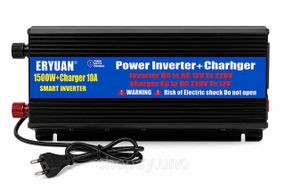 Преобразователь напряжения 1500W с зарядным устройством 10A • Инвертор для аккумулятора, дома, авто и резервного питания