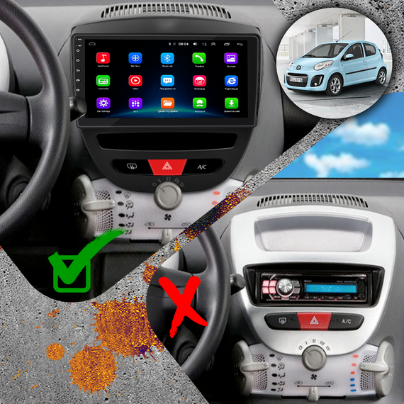 Штатная магнитола Lesko для Citroen C1 I Рестайлинг 2 2012-2014 экран 10" 2/32Gb/ Wi-Fi GPS Optima | Зображення 1