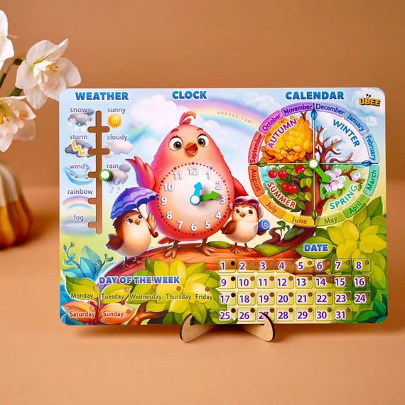 Развивающая игра Календарь - 2 "Птичка" (ПСД260) PSD260 ENG | Зображення 1