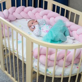 Бортик у ліжечко Косичка Колір ніжно-рожевий 180 см ( половина ліжечка)