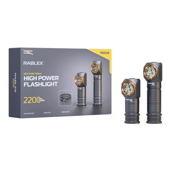 Ручний ліхтар Rablex RB928 два кольори світла: білий+червоний, потужні світлодіоди, аккумулятор, Type‑C | Зображення 3