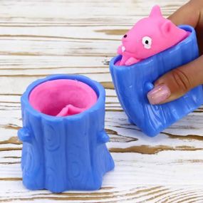 Іграшка антистрес Pop It Фуфлік - білка, що вистрибує, Фіолетова