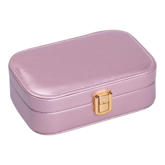 Шкатулка для украшений из эко кожи 15×10×5 см с зеркалом органайзер для ювелирных изделий HP-5-33P | Зображення 3