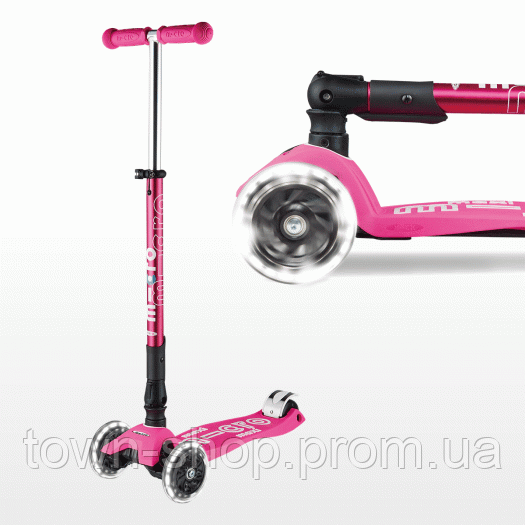 Самокат MICRO складной серии Maxi Deluxe LED – Розовый | Зображення 6