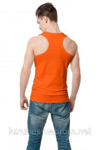 Спортивная мужская майка со 100% хлопка, Премиум качество, разные цвета. S, Оранжевый | Зображення 1