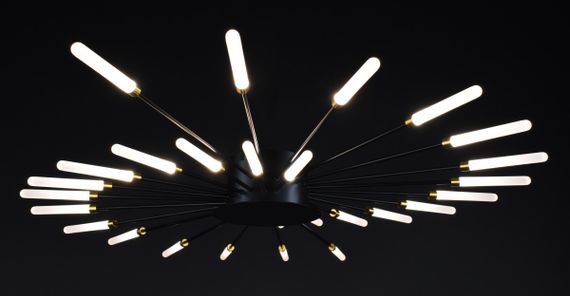 Люстра світлодіодна стельова LED світильник для квартири на стелю лед 27938 Чорний 8х72х100 см. | Зображення 5