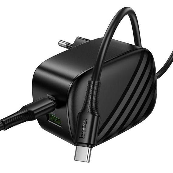 МЗП Hoco CS101A Folding PD20W+QC3.0 (1USB-A/1C) + кабель Type-C to Type-C Black | Зображення 4
