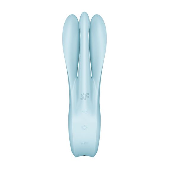 Кліторальний вібратор Satisfyer Threesome 1 Light Blue з трьома гнучкими пальчиками | Зображення 5