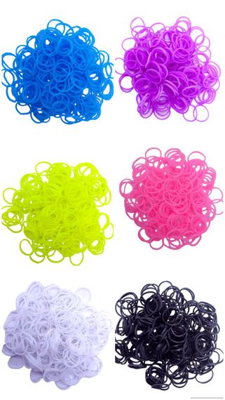 Набір гумок для плетіння браслетів Loom Bands 2400 шт у пакетах, комплект резинок 12 кольорів з 4 рогатками та 4 гачками | Зображення 2