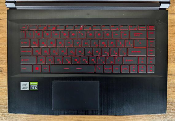 Игровой ноутбук MSI GF65 Thin 10uE / 15.6" (1920x1080) IPS / Intel Core i7-10750H (6 (12) ядер по 2.6 - 5.0 GHz) / 16 GB DDR4 / 512 GB SSD / nVidia GeForce RTX 3060, 6 GB GDDR6, 192-bit / WebCam / Windows 10 б/у + Подарок Беспроводная мышь / USB | Зображення 2