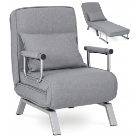 Розкладне крісло, розкладачка MEBEL ELITE BART, сірий (KR-65)(крісло-80/65/68; ліжко-190/65)