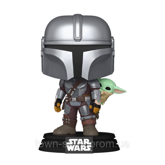Игровая фигурка Funko POP! серии Мандалорец - Мандалорец с Грогу на спине | Зображення 1