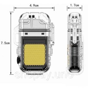 Зажигалка спиральная водонепроницаемая электронная с LED фонариком и зарядкой от USB HZ-80