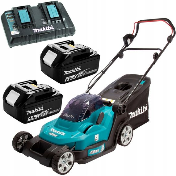 Газонокосарка акумуляторна Makita DLM432PT2 (43 см, 20-75 мм, 50 л, LXT)