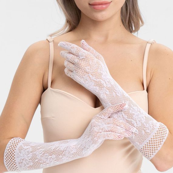 Довгі рукавички Babydoll Універсальний. Білий 1506-1 | Зображення 7