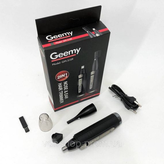 Бритва тример для носа і вух GEMEI GM-3109 2в1, Тример для бороди голови і носа скронь шиї HC-49 | Зображення 1