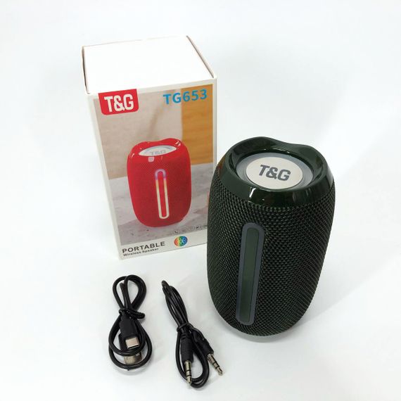 Портативна Bluetooth-колонка TG653 USB з ремінцем бездротова колонка портативна потужна. Колір: зелений | Зображення 6