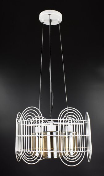 Люстра підвісна LOFT на 3 лампочки 26693 Білий 35-120х40х40 см.