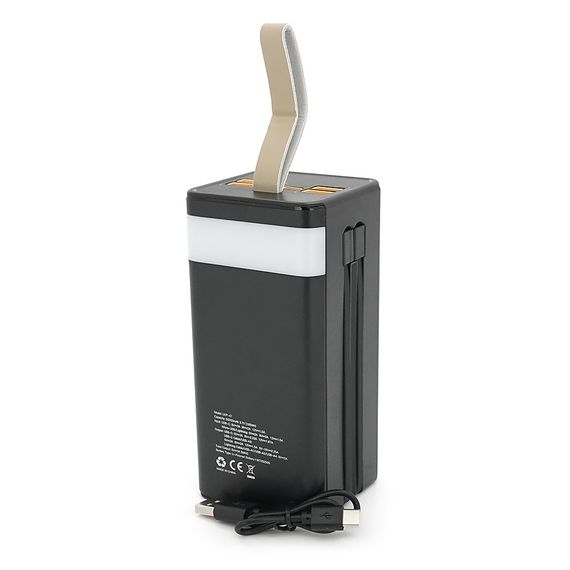 Power bank Linkage LKP-47 50000mAh, Solar, 22.5W, Кабелю Туре-С+Lighting, 1,060 kg, Black, Blister | Зображення 4