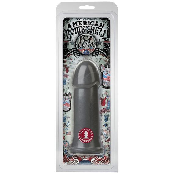 Фалоімітатор для фістингу Doc Johnson American Bombshell — B-7 Torpedo — Gun Metal | Зображення 1