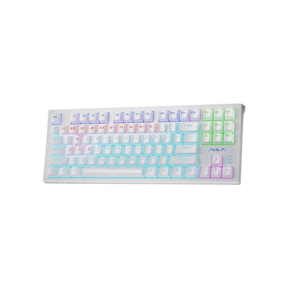 Клавіатура Aula F3032 White keycaps plus 21 Yellow keys KRGD Brown USB UA White (6948391201757) | Зображення 1
