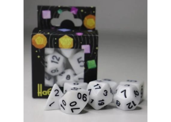 Набір кубиків Opaque 7 Dice Set White (7 шт.)