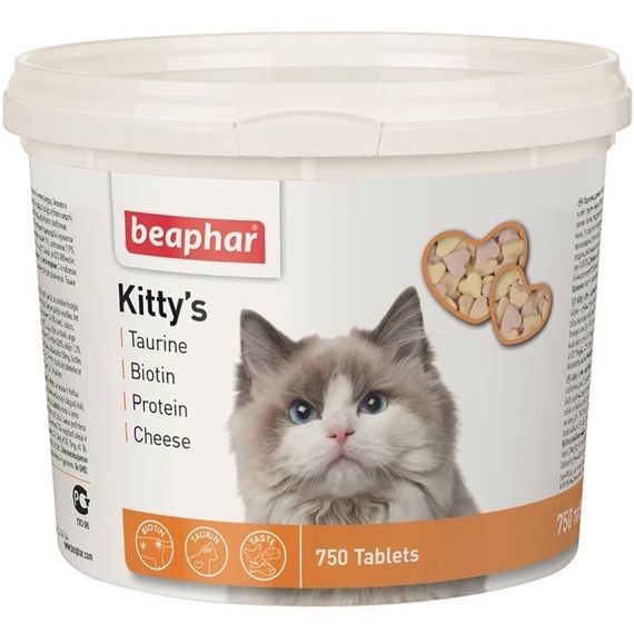 Вітамінізовані ласощі для котів Beaphar Kitty's Mix, 750 табл