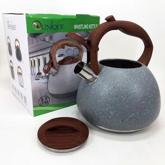 Чайник Unique із свистком UN-5306 2,7л мармур. GN-710 Колір: сірий | Зображення 1