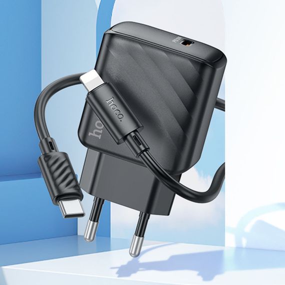 МЗП Hoco CS22A Value PD30W (1USB-C) + кабель Type-C to Lightning Black | Зображення 3