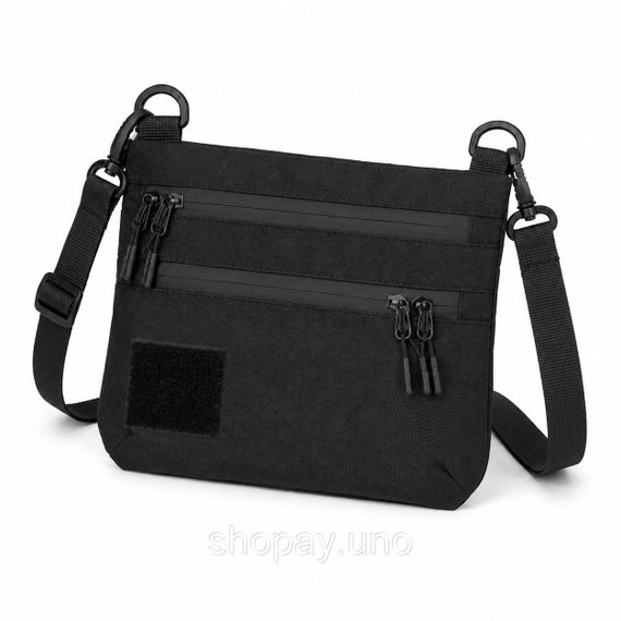 Тактическая сумка Cordura 1000D, черная, 5 отделений, VELCRO-панель, водоотталкивающая, через плечо | Зображення 8