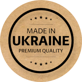 Этикетка круглая крафт "Made in Ukraine 05", Диаметр 50 мм, 250 шт/рулон, Viskom